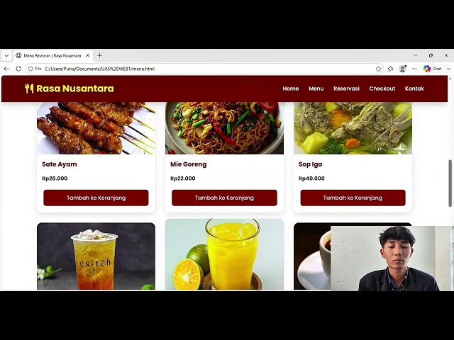 WEBSITE USAHA RESTORAN | HTML CSS JAVASCRIPT | UNIVERSITAS DUTA BANGSA | 250103168 | 250103140