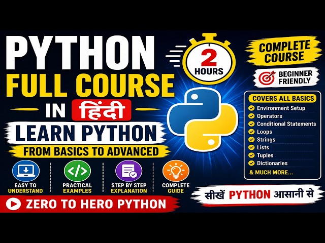 Python Full Course in Hindi | Learn Python in 2 Hours | Python for Beginners