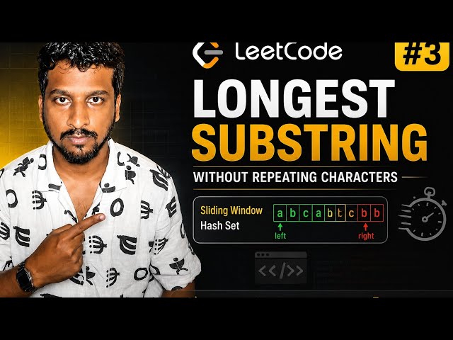 LeetCode 3: Longest Substring Without Repeating Characters | Sliding Window + HashSet | C#.