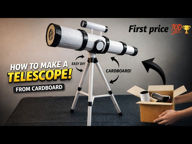 How to Make a Telescope from Cardboard 🔭 | Easy DIY Science Project