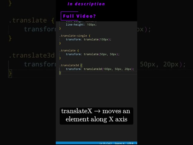 💻 CSS 52b 💻 transform translate3d, translateX  Y  Z 💻 #css #css3 #csscourse #html #html5 #omg