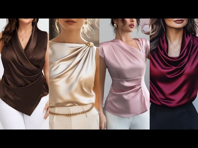 Moda 2025 Satén seda BLUSAS BONITAS 100”Ideas De blusas bonitas MODELOS casuales 2025/2026