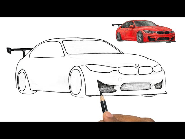How to Draw BMW M3 (F80) ♥️| BMW Car Drawing  || Pencil Sketch with Shading 