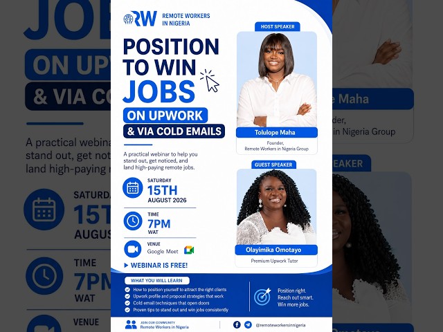 Position To Win Jobs on Upwork & Via Cold Email Webinar