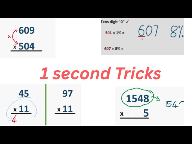 ⚡️ 4 Math Tricks You Can Do in Seconds! 🤯 (Secret Tips You Didn’t Know