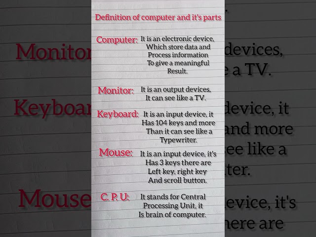 Parts of a Computer||Computer parts Explanation||Computer||