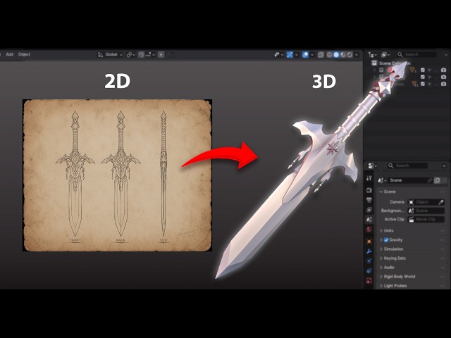 How to Model a Stylized Sword in Blender 3D (Beginner Tutorial)