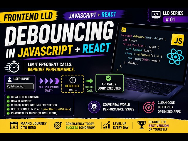 Frontend LLD #01: Debouncing in JavaScript & React | System Design