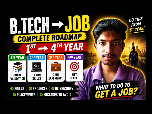 B.Tech 1st Year to 4th Year Roadmap: What To Do To Get A Job?