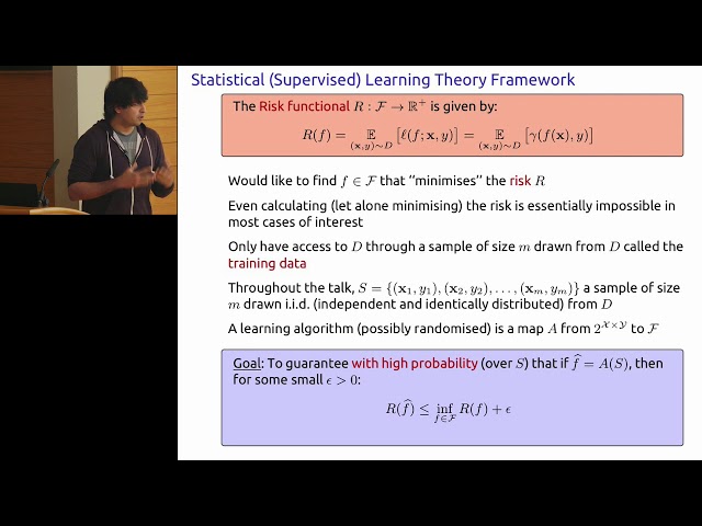 Varun Kanade: Statistical Learning Theory I
