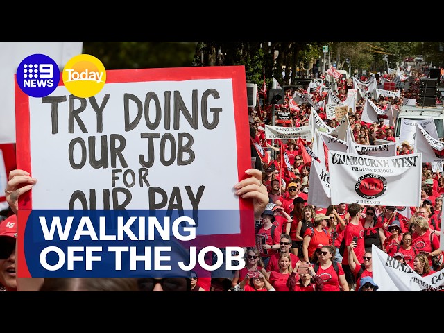 Parents left scrambling as Victorian teachers set to strike again | 9 News Australia