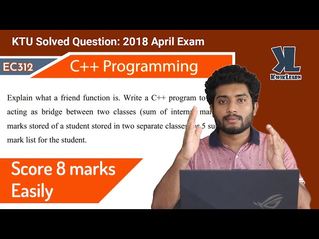 Friend function acting as a bridge between classes | 2018 April | C++ | KTU | Malayalam