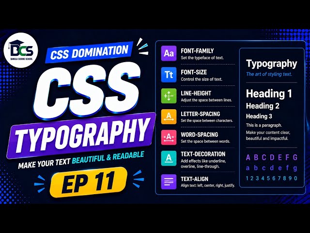 CSS Typography Explained | Fonts, Text Styling & Spacing | CSS DOMINATION EP 11