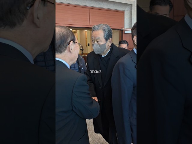 김영삼 대통령 서거 10주기 추모식에서 악수하는 김덕룡과 김무성  #shorts #김영삼 ##10주기 #김덕룡 #김무성 #추모식