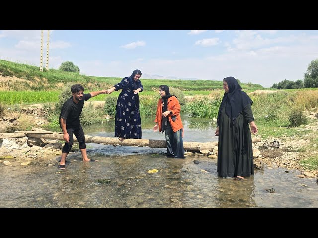 Pourya took her family and mother on a nature walk to give them peace of mind.