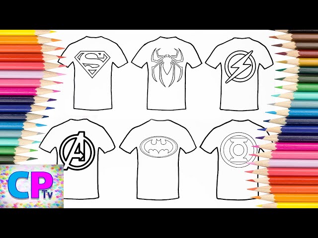 Superman,Spiderman,Flash,The Avengers,Batman....T-Shirt Coloring Pages Tv, How to Color Superheroes