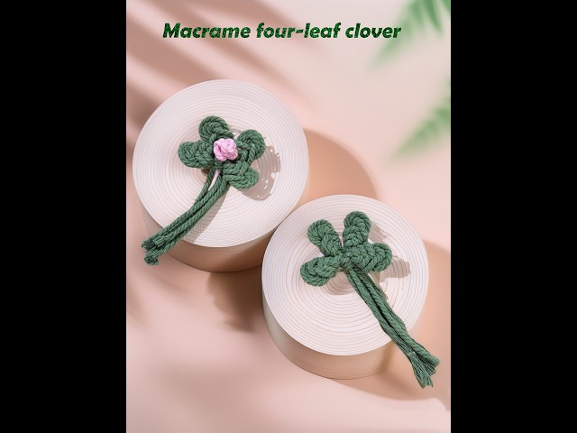 🍀 Macramé Four-Leaf Clover Tutorial | Easy DIY Knotting Project