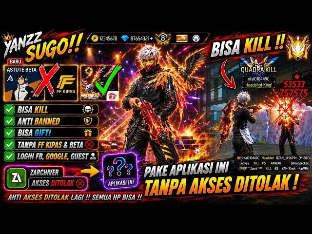 UPDATE‼️CAN KEEP PLAYING✅ HOW TO DOWNLOAD THE LATEST FREE VIP BETA FF KIPAS 2026 VERSION, DAMAGE ...