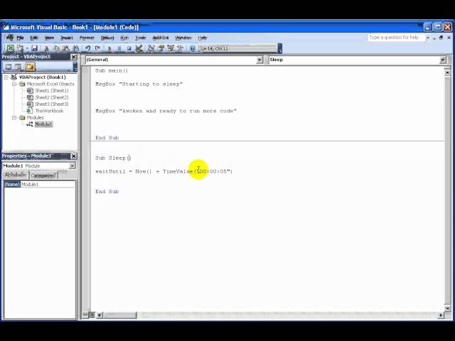 How to make code pause in Excel VBA