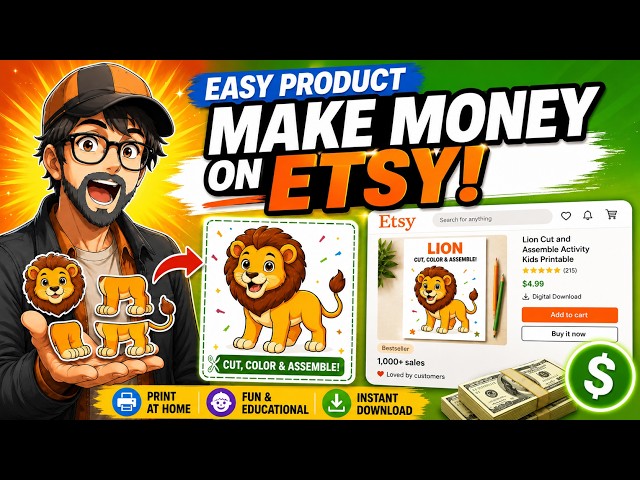 How to Make Money Selling Easy Kids Printables on Etsy ChatGPT + Canva