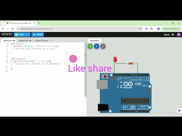 Basic to Innovation 2nd simple coding TURN LED ON / OFF