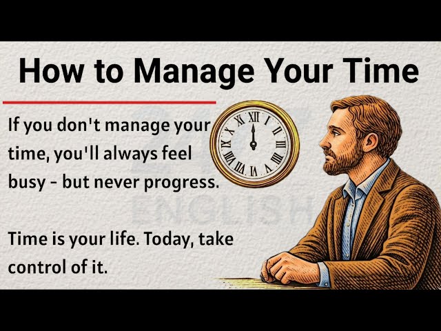 How to Manage Your Time -  10 Time Management Tips || Improve Your English Fluency ✅️