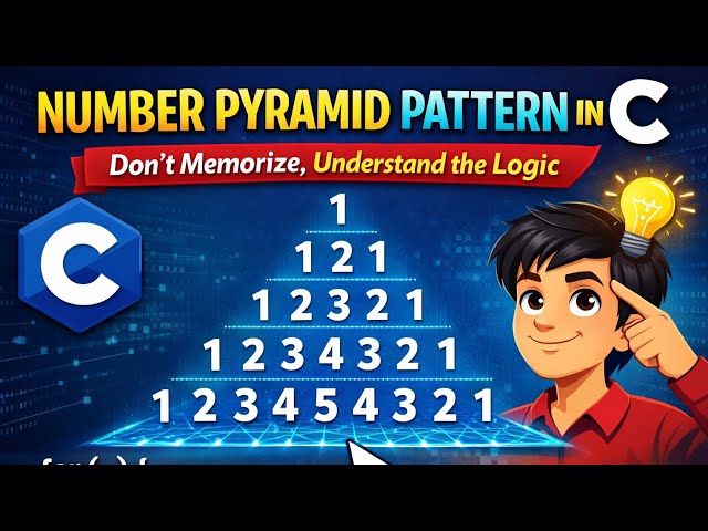 Number Pyramid | Number Pyramid in C | Pyramid Pattern in C | Pyramid of Numbers | Pyramid of Stars