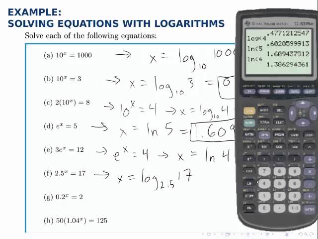 Growth Models Example: Solving Equations with Logarithms