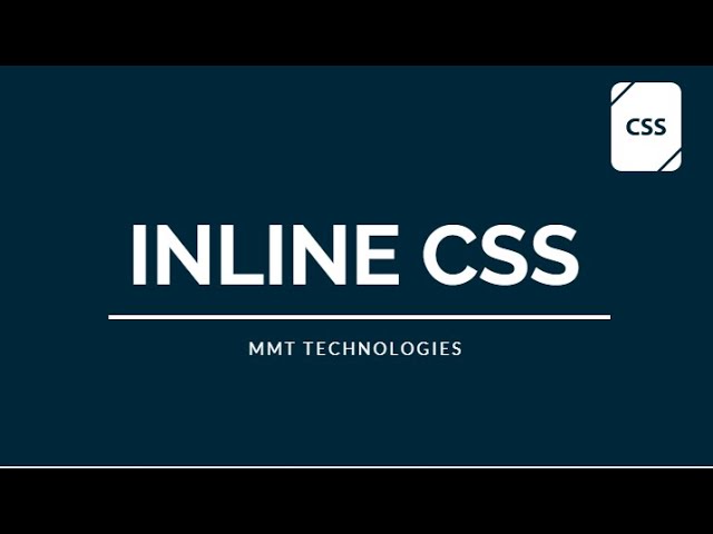 Inline CSS | How to use Inline CSS | Types Of CSS