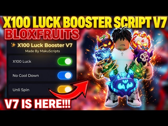 [UPDATE] X100 Luck Booster V7 Blox Fruits Script | UNDETECTED • UNLI SPIN • FREE KITSUNE