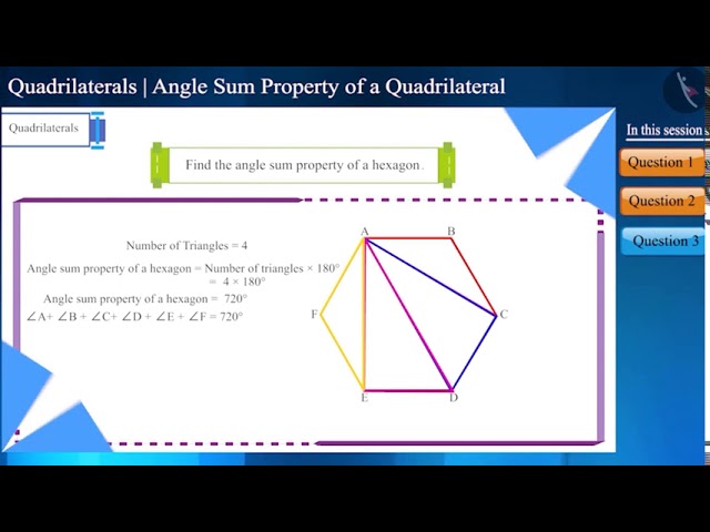 Angle Sum Property of a Quadrilateral | Part 3/3 | English | Class 9