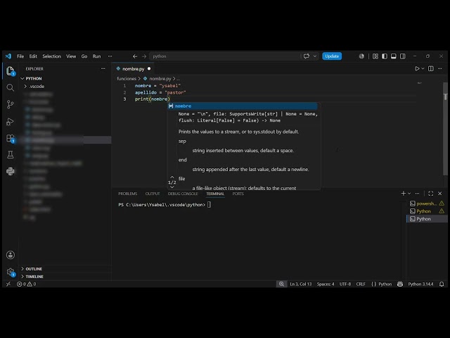 "APRENDE A HACER TU PRIMER CODIGO EN PYTHON"