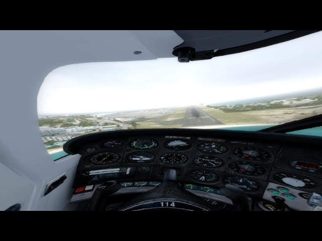 TNCM Foggy Landing, VR Flight Simulator Prepar3d VR180