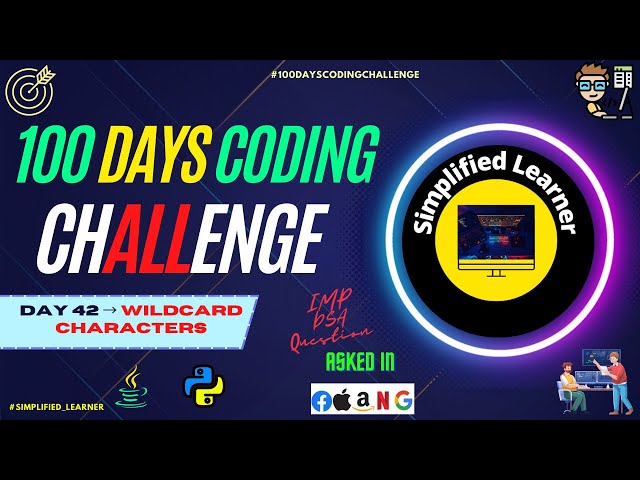 Day #42  Check if two strings match where one string contains Wildcard characters | Coding Interview