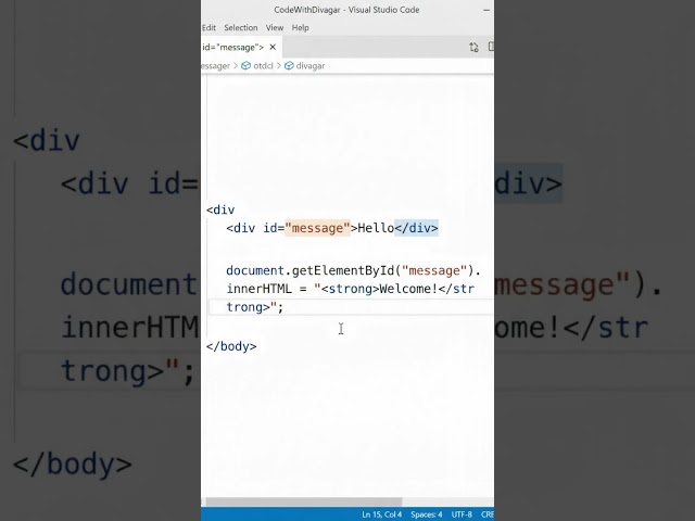 innerHTML lets JavaScript change HTML content dynamically 🚀 #JavaScript #WebDev