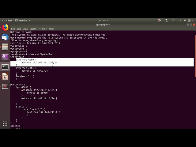 OpenSource Router  vyOS DEMO