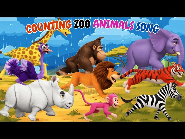 Counting Zoo Animals Song🦁 Learn Numbers 1–10, Alphabet, Colors & Animal Sounds🎨 Best Nursery Rhymes