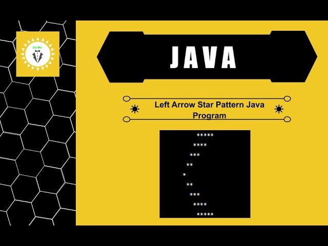 DuMV - Left Arrow Star Pattern Java Program – Using For Loop