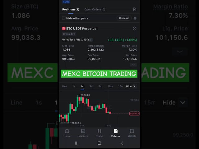 MEXC exchange Bitcoin Trading | 100X leverage #shorts #mexc