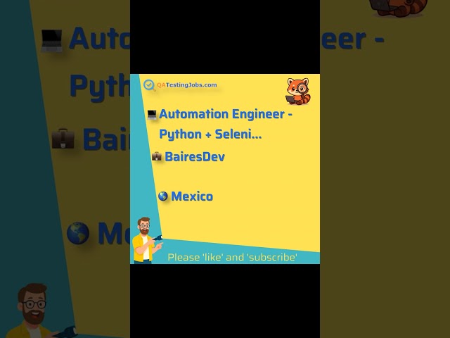 Automation Engineer - Python + Selenium Developer - Remote Work | REF#284262