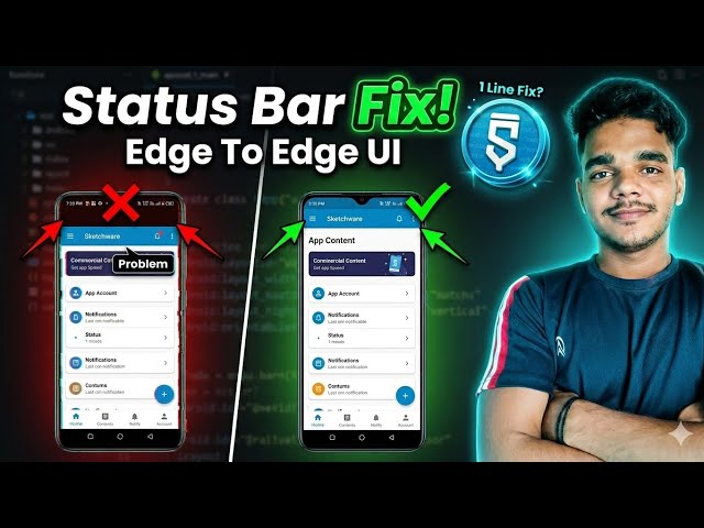 Status Bar Issue Fixed | Edge To Edge | Sketchware Pro