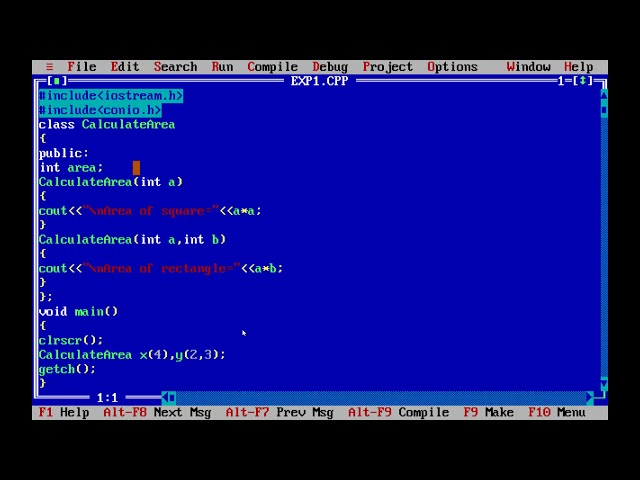 Program for Constructor Overloading in C++
