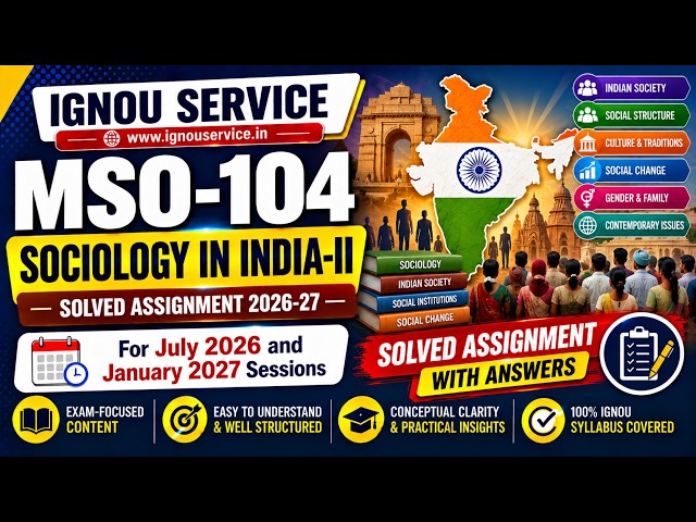 IGNOU MSO-4 Solved Assignment English Medium 2026-27 For July 2026 and January 2027 Sessions