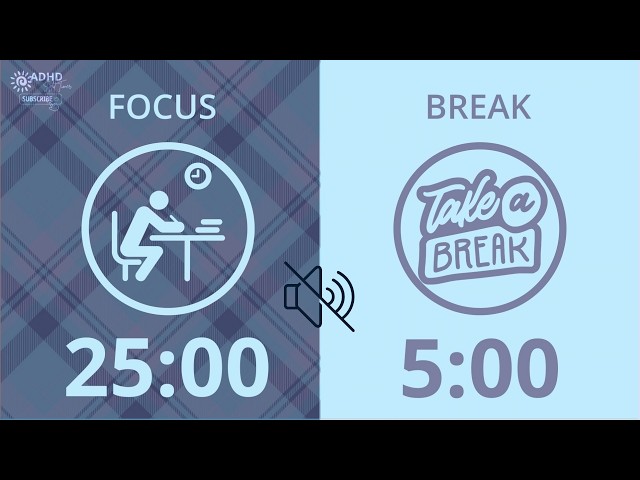 25:5 Pomodoro Timer | No Music 🔇 | 3 Hour Study With Me for Deep Focus & ADHD ✓