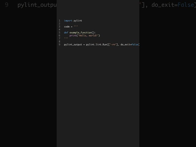 Code Better with Pylint - #shorts