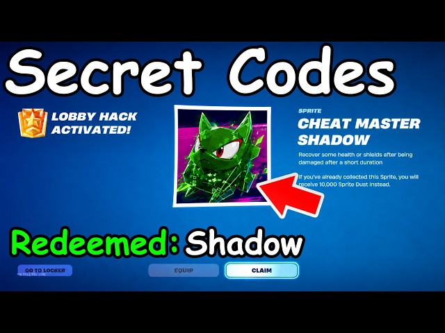 *NEW* CHEAT MASTER SPRITE CODES in FORTNITE SEASON 4 SPRITE CODES! (New Secret Codes)