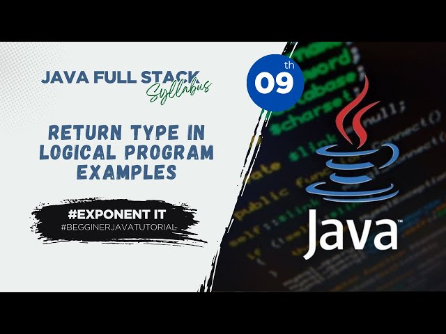 ✅Java Tutorial #9: Return Type – 2 | Logical Program Examples | Java Methods Explained
