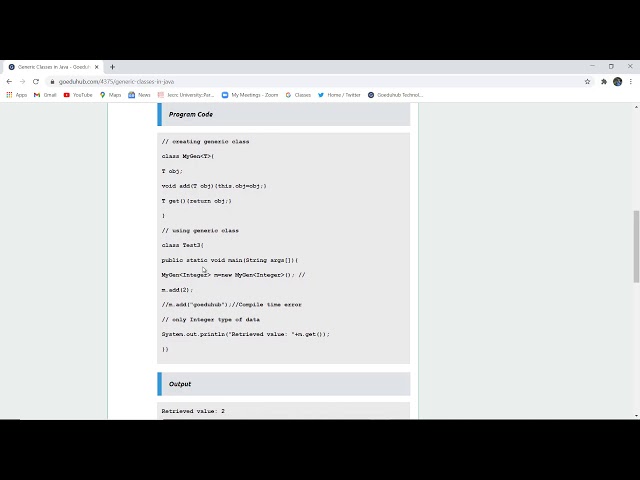 What are generic classes in Java| What is generic class in Java with example