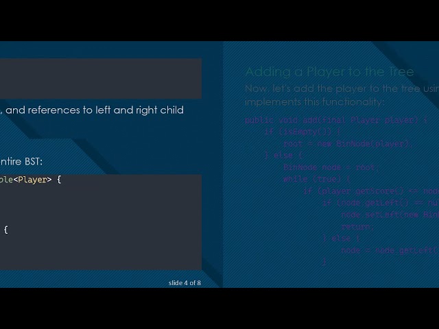 Adding a Player Object to Your Binary Search Tree