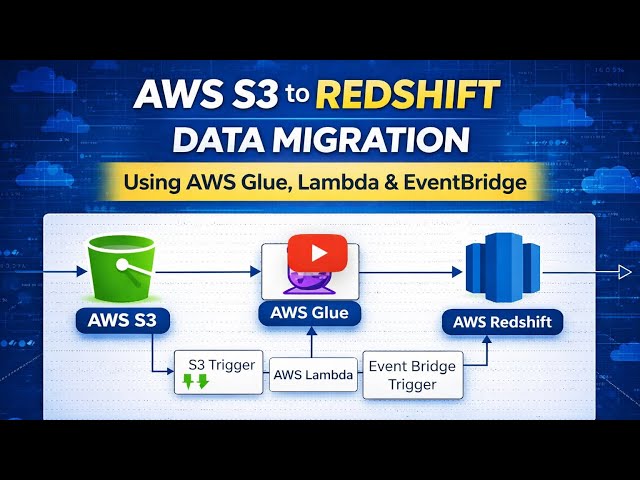 AWS Data Migration Tutorial | AWS S3 to Redshift Data Migration Using AWS Glue, Lambda & EventBridge